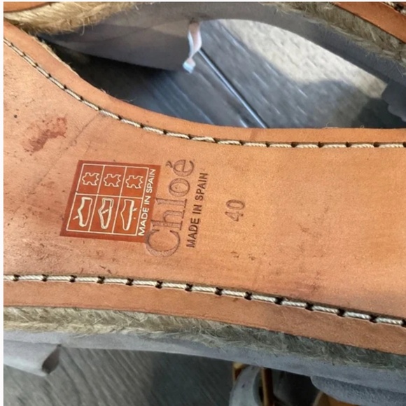 CHLOE Lauren Suede Platform Espadrille Scalloped Design EU 40 US 10 - Picture 10 of 15